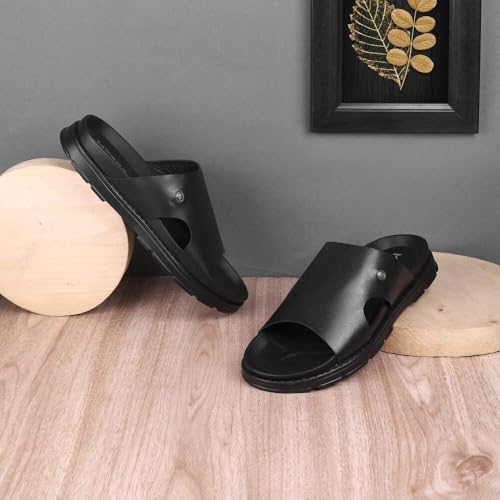 Image of Metro Men Leather Comfort Everyday Casual Slippers