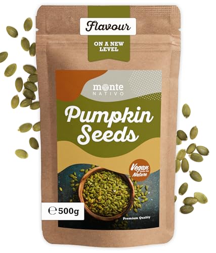 Pumpkin Seeds raw Monte Nativo (500g) - Raw Pumpkin Seeds - Gently dried and aromatic Spices ideal for Cooking and Seasoning