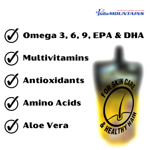 Palamountains My Beau Skin & Hair Supplement for Dogs & Cats – Aloe Vera, Omega 3 & 6, Flaxseed & Salmon Oils – 99.5% Absorption – Supports Skin, Coat, Nails & Immunity – 300ml