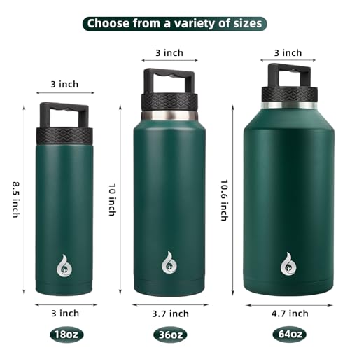 Image of BJPKPK 64oz Insulated Water Bottle, Stainless Steel Vacuum Jug with Handle