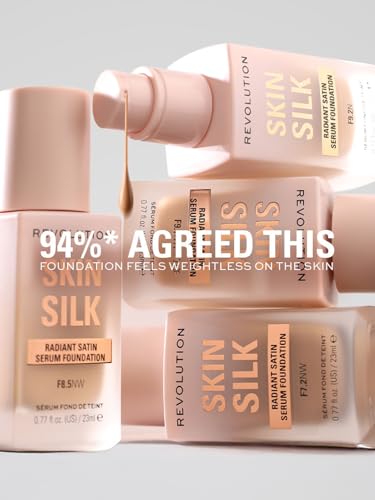 Image of Revolution Beauty, Skin Silk Serum Foundation, Light to Medium Coverage, Lightweight & Radiant Finish, Contains Hyaluronic Acid, (F11.5 C, 23ml)
