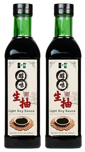 Image of NPG Light Soy Sauce 16.9 fl oz (Pack of 2), All Purpose Asian Seasoning | Naturally brewed, rich umami flavor, perfect for sushi, sashimi, dumplings, noodles, marinades and stir-fries
