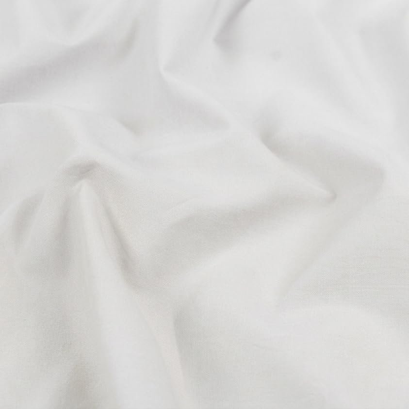 Image of Soimoi White Solid 60 * 60's Cotton Cambric Fabric by the Yard, 56 Inch Wide Light Weight Material Suitable for Kurtis, Blouses, Kids Clothing, Tunics, Dresses and Summer Apparel