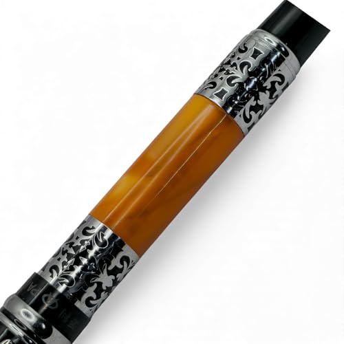 Image of Venti Gold Trim Roller Ball Pen| Black Body Color | Ink Color - Blue | Novel Gifts For Professionals | Premium Pens For Personal & Professional Use (808-Black, Black)