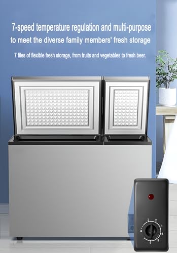 7.0 Cubic Feet Chest Freezer with Removable Basket Free Standing Top Open Door Quiet Deep Freeze with Adjustable Temperature for Home/Kitchen/Office/Bar, TEF854