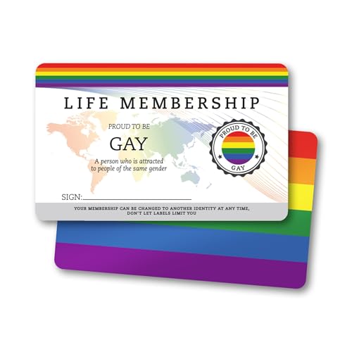 NumeroPhi Gay Pride Membership Card Write Your Own Name Identity ID Badge LGBTQ+ Pride Accessories & Inclusivity Gift in Ready to Gift Packaging Durable PVC Rainbow Card Designed & Handmade