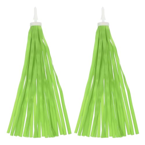 PATIKIL Bike Streamers, Colorful Scooter Handlebar Tassels Grips Ribbon Accessories Decorations for Girls Bicycle Tricycle Handles, Yellow Green