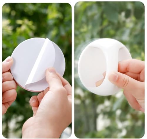 Image of 2 Pack Cabinet Drawer Handles Self Adhesive Glass Door Window Pulls ABS Multi-Purpose Stick-On Handles for Furniture Cupboard Wardrobe Sliding Cabinet Bathroom Kitchen Waterproof 2 Piece