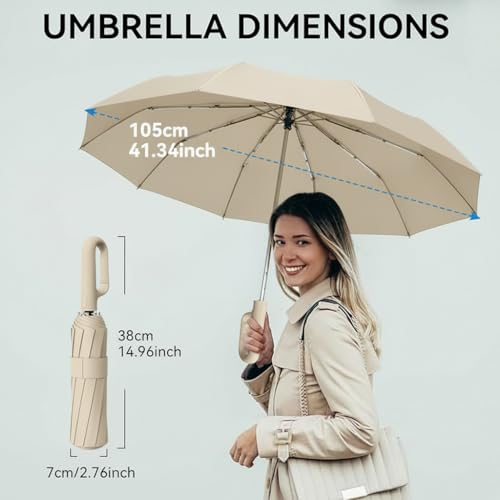 Image of Owme UV Umbrella for Women, Mini Folding Portable 3-Fold Umbrellas | Manually Open & Close for Rain and Sun Protection, Anti-Slip Handle | Windproof Umbrlla | Chata for Rain for Men