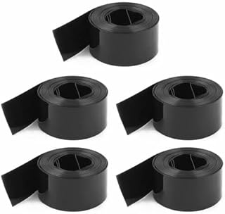Tool parts 5Pcs 2Meters 17mm Width PVC Heat Shrink Wrap Tube Black for 1 x AAA Baettery