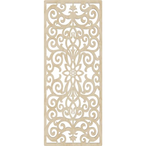 Image of Buel Decorative Pierced Fretwork Wood Wall Panels, 15 3 /8 inchW x 39 3 /8 inchH x 3 /8 inchT, Birch