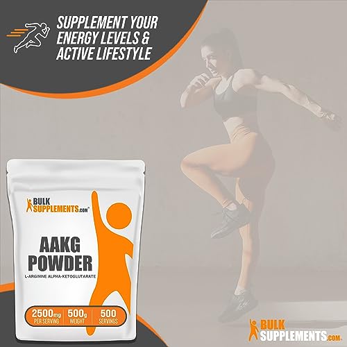 Bulksupplements.com Aakg Powder - Arginine Alpha-Ketoglutarate, Akg Supplement - Nitric Oxide Supplement, Arginine Supplement - Unflavored & Gluten Free, 2500Mg Per Serving, 500G (1.1 Lbs) #TOP3