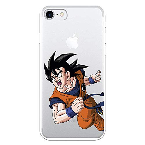 Funda para iPhone 7 - iPhone 8 Oficial de Dragon Ball Goku Guerrero para Proteger tu móvil. Carcasa para Apple de Silicona Flexible con Licencia...