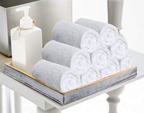 Image of Utopia Towels 12 Pack Cotton Washcloths Set, 100% Ring Spun Cotton, Premium Flannel Face Cloths, Highly Absorbent and Soft Feel Fingertip Towels, White