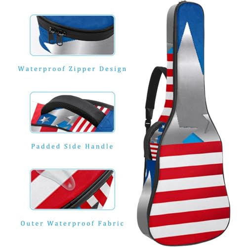 JRHEJTHH Housse de guitare acoustique imperméable et pliable avec bandoulière réglable pour 101,6 cm, 104,7 cm, rembourrage épais de la statue de la Liberté et du drapeau américain, Multicolore 4., - Les Beatles, Paul McCartney, John Lennon, RIngo Starr, George Harrison JRHEJTHH Housse de guitare acoustique imperméable et pliable avec bandoulière réglable pour 101,6 cm, 104,7 cm, rembourrage épais de la statue de la Liberté et du drapeau américain, Multicolore 4., – Image 5