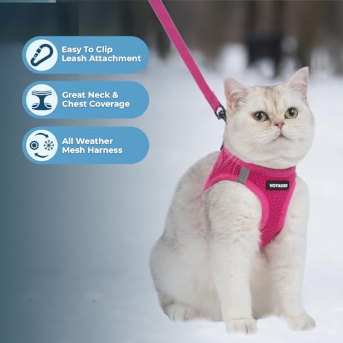 Image of Voyager Step-in Pet Harness - All Weather Mesh, Adjustable Step in Harness for Cats and Dogs by Best Pet Supplies - 307S Fuchsia, M