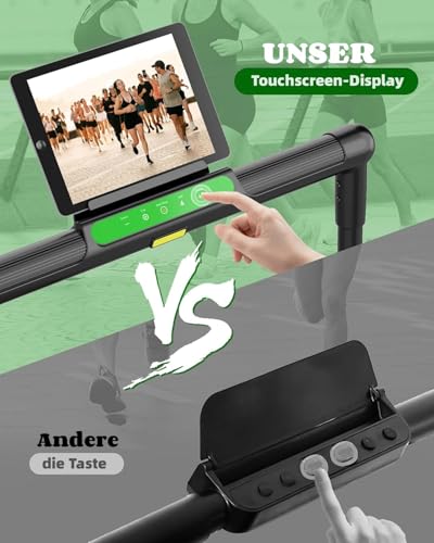 THERUN Laufband Klappbar für Zuhause bis 12km/h, 2 in 1 Walking Pad laufbänder mit Großer Lauffläche und Touchscreen-LED Anzeige, 2.5PS Leises Schreibtisch-Laufband für Büro – Bild 5