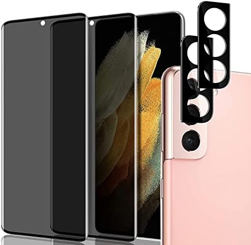 OnlyCase Store Tempered Glass for Samsung Galaxy S22 5G, Anti-Spy Privacy Screen Protector 3D Glass 9H Ultra Resistant Privacy Screen Protector and Rear Camera (2 + 2 Pieces)