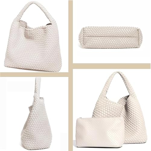 Image of Geelyda Woven Tote Bag for Women with Purse, Fashion Shoulder Hobo Underarm Bags, Large Woven Handmade Work Commuter Day Bags