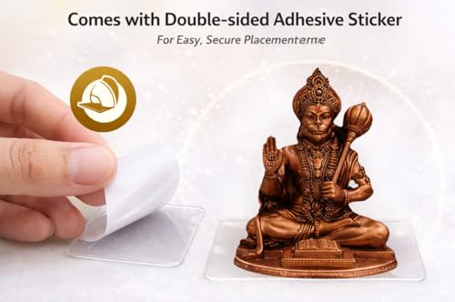 Image of Yadava Resin Handcraft Car Dashboard Bahubali Hanuman Ji, Hanuman Ji Murti for Home,Office Sankat Mochan Balaji Bajrangbali Idol for Pooja Temple Showpiece Vastu Gift Decoration (Golden-Hanuman-*-)