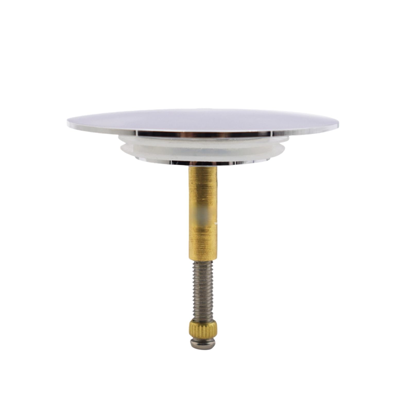 Bath Plug Diameter 72mm Chrome Plated Drain Plug with Innovative Double Seal Waste for Most Bathtub Height Adjustable