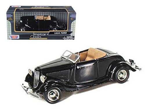 Motormax 73218 1934 Ford Coupe Convertible Black 1/24 Diecast Model Car