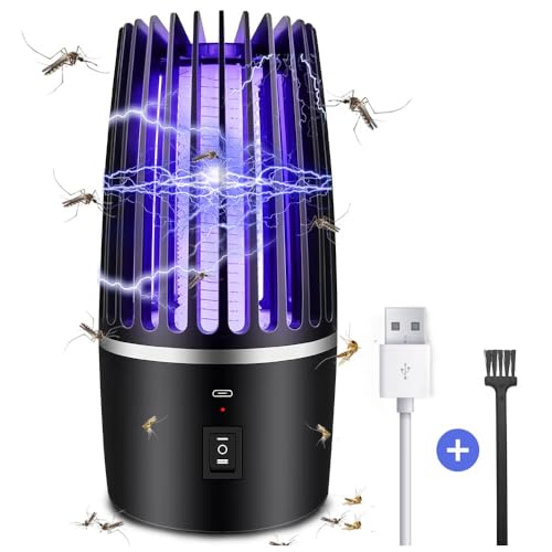 Lámpara Antimosquitos Eléctrico, 4000mAh Recargable Matar Repelente de Insectos Interior Exterior lampara Antimosquitos Anti Mosquitos Control de Plagas para Patio Trasero Camping