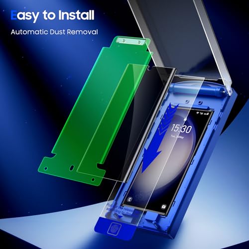 UniqueMe [2 Pack] for Samsung Galaxy S23 Ultra Privacy Screen Protector, [Dust-Free Kit] Auto-Positioning Bubble Free Easy installation 3D Curved Full Coverage [Not Glass][Support Fingerprint Unlock
