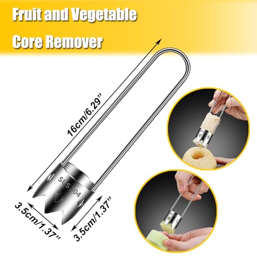 OURASHERO Pacote com 2 descaroçadores de frutas e vegetais de aço inoxidável, ferramenta de descaroç