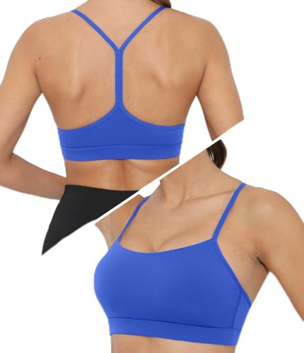 Image of Sports Bra for Women Low Impact Racerback Workout Bras Sexy Thin Straps Yoga Sport Bras with Removable Pads
