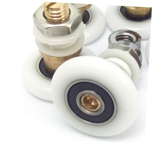 Rodillos de acero inoxidable con poleas de nylon silenciosas para mamparas, 4 piezas 6