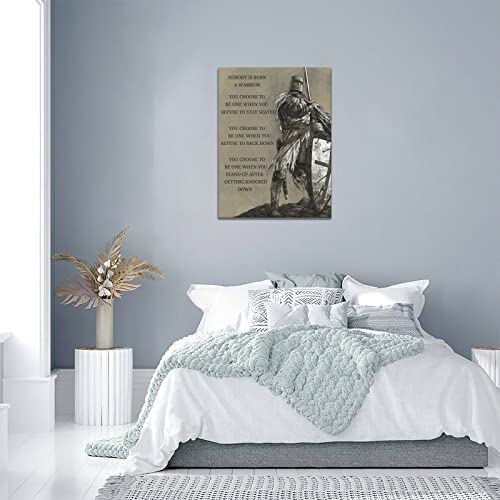Warrior Wall Art Armor Of God Warrior Canvas Painting Prints Vintage Christian Warrior Knight Pictures Wall Decor Modern Artwork Home Decor For Bedroom Living Room Office 12"X16" #TOP5
