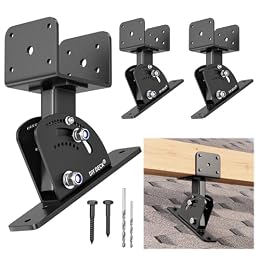 Patio Roof Riser Adjustable & Anchored Angle Pergola Roof Riser Heavy Duty Stainless Steel Roof Mount Brackets Support for 4x4/4x6 Lumber (3Pack)(Patent Pending)