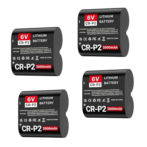 CR-P2 Lithium Batterien 6V 2000mAh 4er Pack für Kamera Blitzgerät Bewegungsmelder Spenderanlage 223A DL223A EL223AP kompatibel