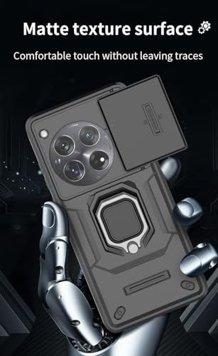 Image of CamShield Pro Case with Slide Camera Protection and 360 Protection Ring Stand Bumper Back Case Cover for OnePlus 12 5G (Blue)