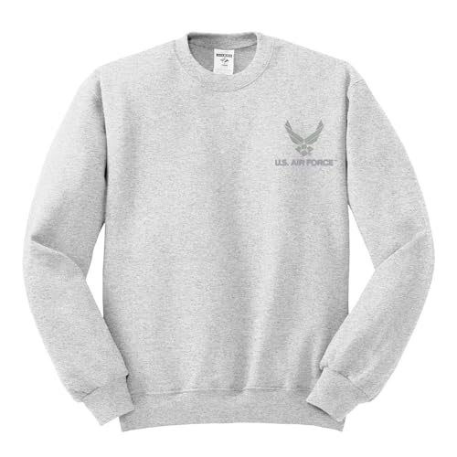 Mitchell Proffitt U.S. Air Force Symbol Embroidered on Ash Sweatshirt - Medium
