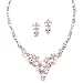 Mariell Cultured Freshwater Pearls & CZ Rose Gold Plated Wedding Necklace and Earrings Set for Brides