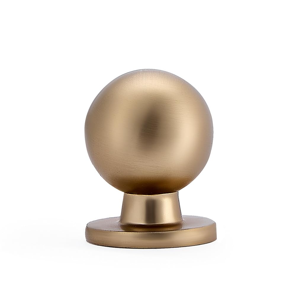 Harpoon 10 Pack Cabinet Round Knobs, Furniture Hardware Pull 1" Inch Champagne Gold