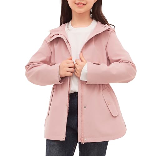 Image of Rokka&Rolla Girls' Water Resistant Lightweight Windbreaker Hooded Transitional Jacket