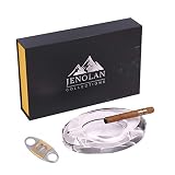 Cigar Gift Sets for Men - Cigar Crystal Ashtray and Stainless Steel Chrome Finished Cigar Cutter Gif