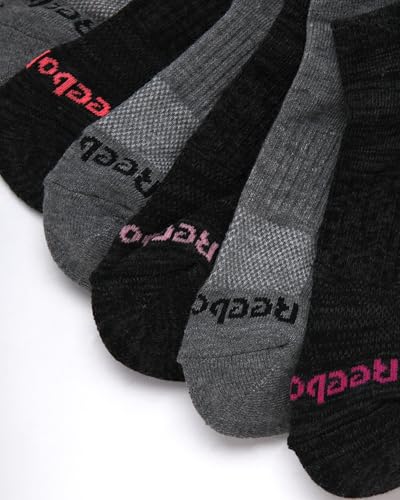 Image of Reebok Womens No Show Socks Moisture Wicking Cushion Low Cut Socks 12 Pack | Stretch Performance Fabric, Cushioned Heel and Toe, Arch Support, Comfort Seam, Shoe Size 4-10