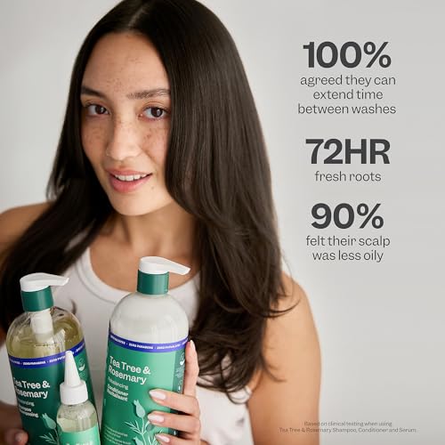 Image of Renpure Tea Tree & Rosemary Scalp Serum, Plant-Based - Refreshing & Rebalancing - For Moisturized, Soft Hair - For Oily /Normal Hair- Tea Tree Leaf Oil, Rosemary Leaf Extract - 4 Fl Oz