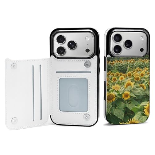 iPhone 17 Pro 用 ケース 手帳型 ひまわり 風景 アイフォン17用ケース 財布型 おしゃれ スマホケース 人気 携帯ケース カード収納