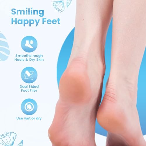 Image of Ross Double-Sided Foot File Scrubber with Teak Wood Handle | Callus & Dead Skin Remover | Pedicure Tool for Cracked Heels | Foot Scraper for Smooth Feet | Reusable & Easy to Clean