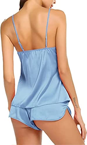 Image of Women's Satin Soft Top and Shorts Set Nightsuit for Womens
