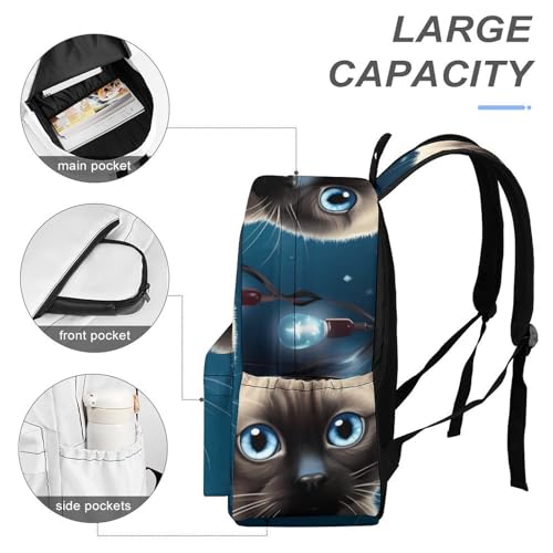 Siamese Cat Backpack Printed Laptop Backpack Carry on Backpack Casual Shoulder Bag for Women Men4