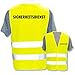Produktbild Bedruckte Warnwesten mit ISO-Leuchtstreifen * Standard- oder Reflex-Druck * Thema Sicherheit & Team, Warnweste Begriffe Security:Sicherheitsdienst, Farbe + Größe:Gelb (M/L)