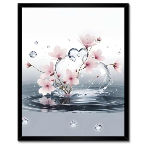 Poster Love Splash 40x50 cm avec cadre blanc de décoration murale pour salon moderne