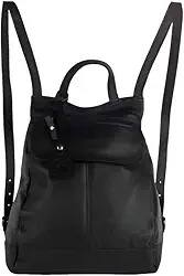 Mochila de Couro Legítimo Modelo Maluzinha Elegante 21x26x10cm, Alças Reguláveis