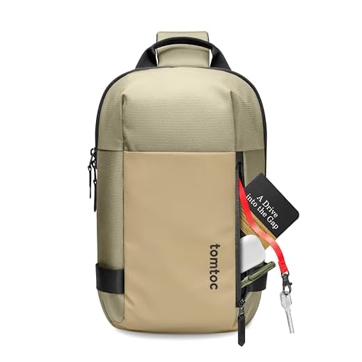 tomtoc Sling Bolsa Compacta, Bolsa de Pecho Minimalista Bolsa de Hombro para Nintendo Switch, 2024 11" iPad Pro M4, 11" iPad Air M2, Bolsa Crossbody Impermeable Ligera para Viaje, Trabajo, Caqui/Verde